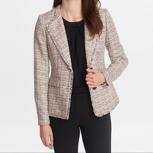 Karl Lagerfeld Fringed Tweed Blazer